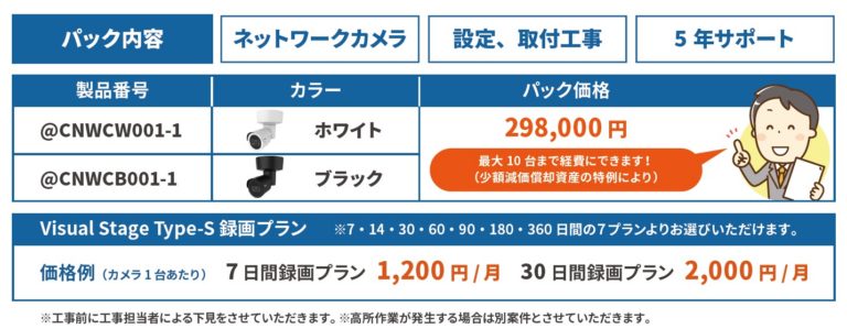 ネットワークカメラ料金プラン