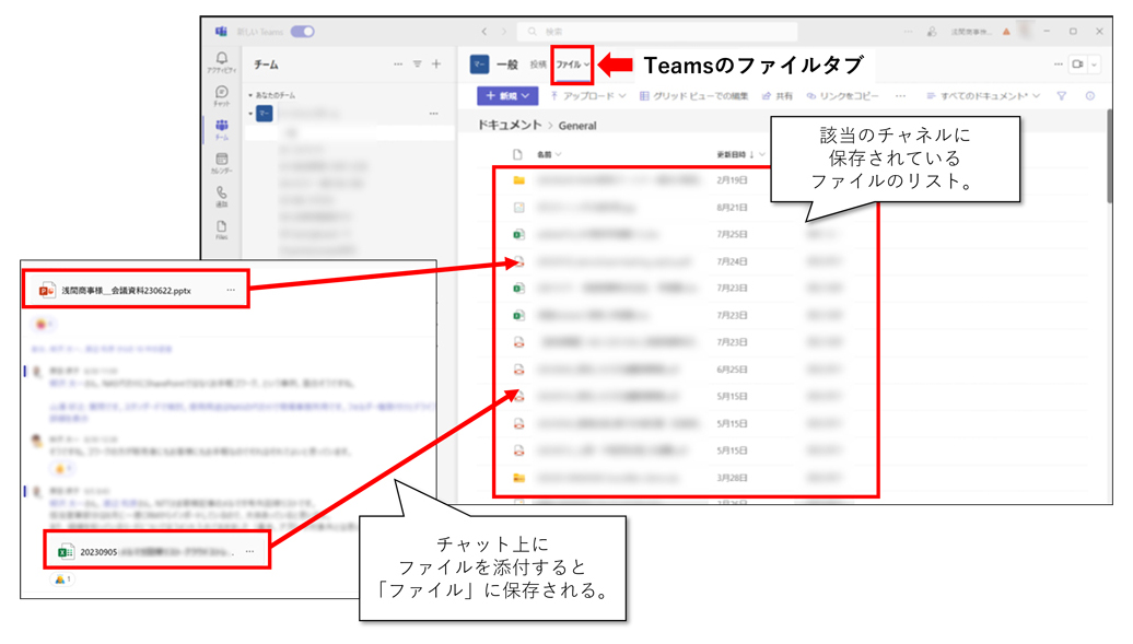 Teamsのファイルタブ